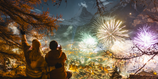 New Year fireworks above Zermatt