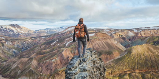 Landmannalaugar, keliautojas