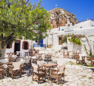 Traditional greek street, Amorgos, Cyclades