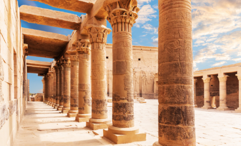 Temple of Isis on Philae Island colonade