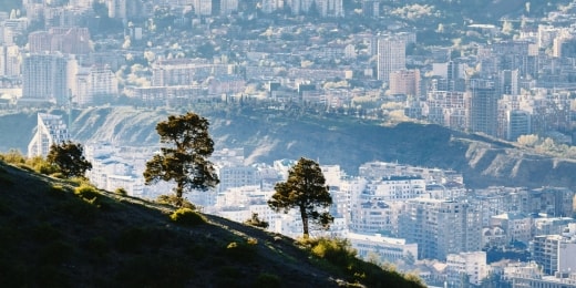 Tbilisi gruzija vaizdas nuo kalno