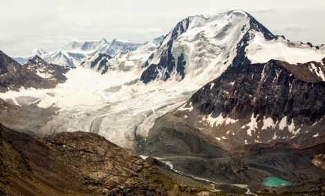 Glacier at Ala Kul lake