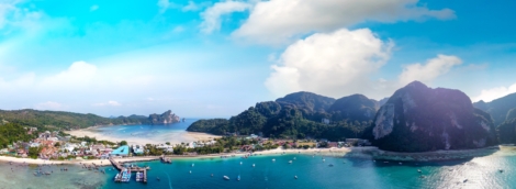 Tonsai Pier and Phi Phi Don coastline