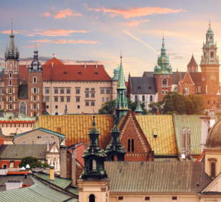 Collage of Krakow landmarks