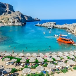 lindos papludimys graikija