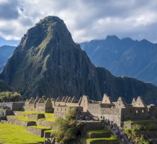 view of Machu Pichu ruins, Peru