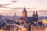 Olandija Amsterdamo panorama