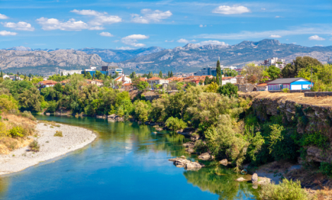 Podgorica city at Moraca riverside