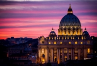 sunset vatican city in rome image