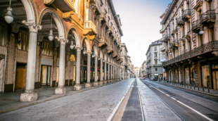 Main Street in Turin, Italy