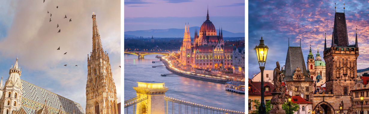 Praha, Viena, Budapeštas